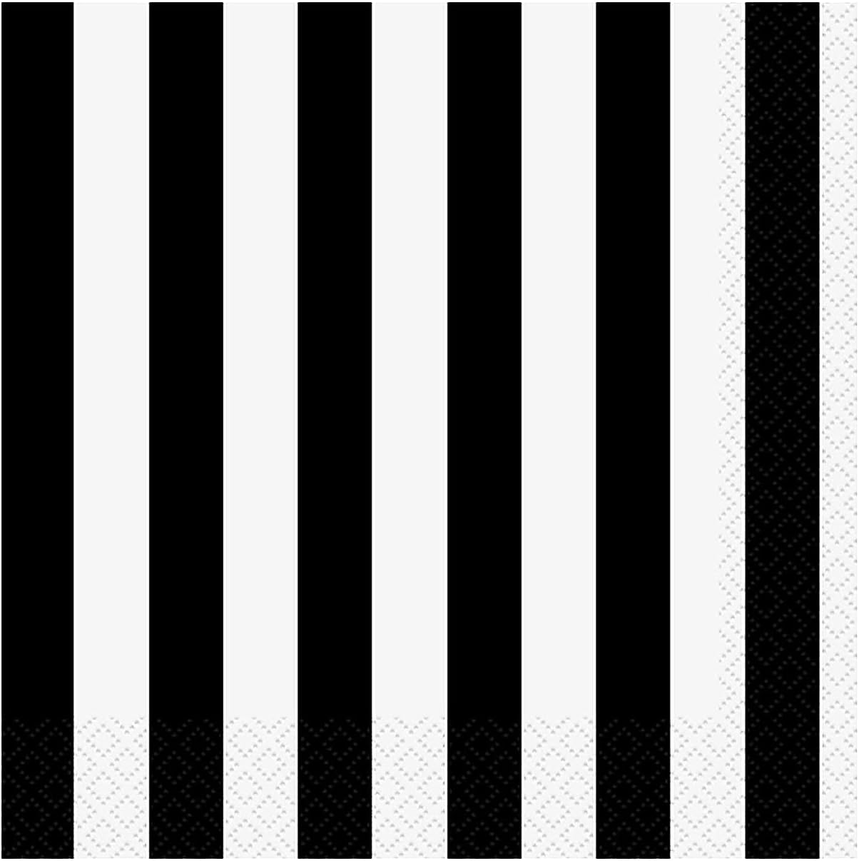 Unique Industries Black Striped Paper Napkins, 16ct