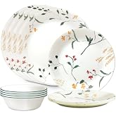 Corelle Vitrelle Signature Wildflower Scatter 12-Piece Dinnerware Set