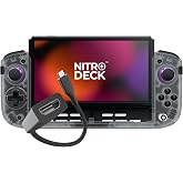 CRKD Nitro Deck+ with HDMI Adapter - Handheld Pro Controller for Nintendo Switch &amp; OLED Model - TV Dockable - Programmable Sidekicks &amp; Back Buttons - True Collection System (Clear White Edition)