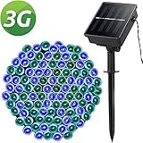 Solar String Lights, Outdoor String Lights, Lellel 3rd Gen Super Bright LED Lights String , Great for Yard Patio Garden Tree Party Wedding Decoration, Blue&Green with 8 Working Modes