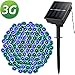 Solar String Lights, Outdoor String Lights, Lellel 3rd Gen Super Bright LED Lights String , Great for Yard Patio Garden Tree Party Wedding Decoration, Blue&Green with 8 Working Modes