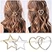 Fascigirl 8PCS Alloy Hair Clip Hair Barrette Pin Creative Geometric Shape Hollow Metal Hair Pin for Women