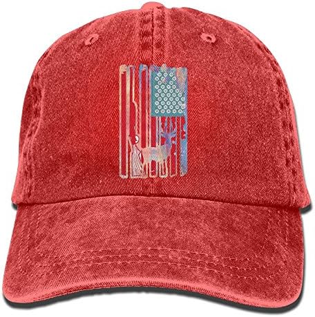 Hunting Flag USA Gift For Hunters Unisex Washed Twill Cotton Baseball Cap Vintage Adjustable Hat