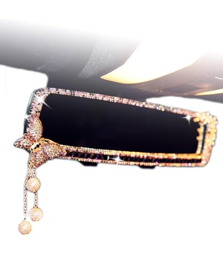 Butterfly Car Hanging Ornament, Elegant Rhinestones Butterfly Car Charms For Rear