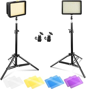 julius studio jgg2287 juego de luces led para camara 216 ledes 216 ledes de alta potencia panel de luz de video dslr videocamara led mini