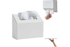 Cloudever Hand Towel Box Cover Holder, No Drill Installation & Damage-Free Adhesive Backing for Wall Mounted, Streamlined Appearance for Kleenex Paper Hand Towels in Kitchen, Bathroom-Polar Ice