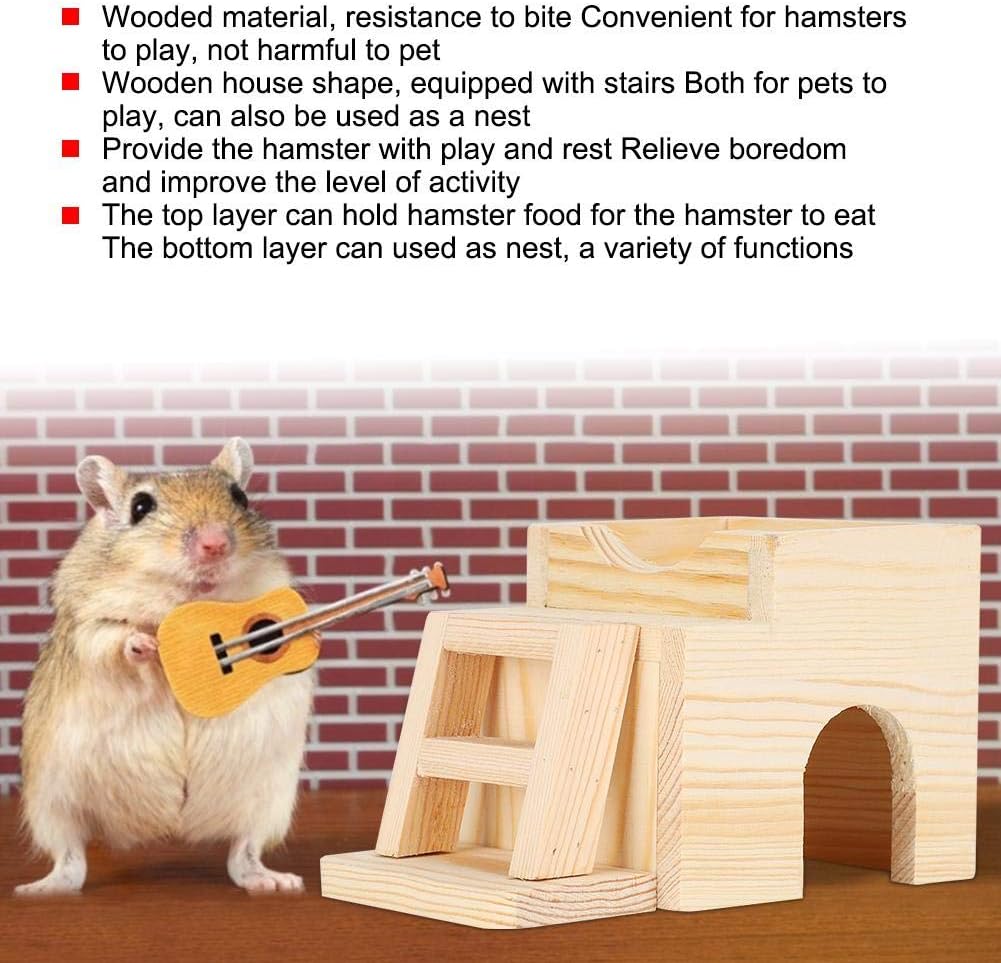 Wooden Hamster House Gerbils Hideout House Small Animal Chinchilla