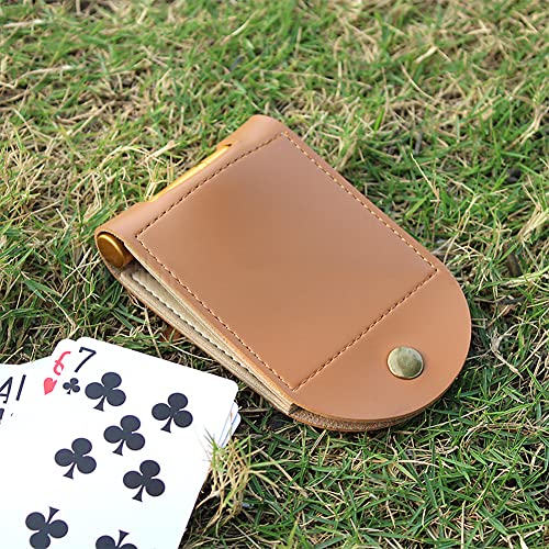 Travel Cribbage Board Portable Leather Cribbage Board Game Set