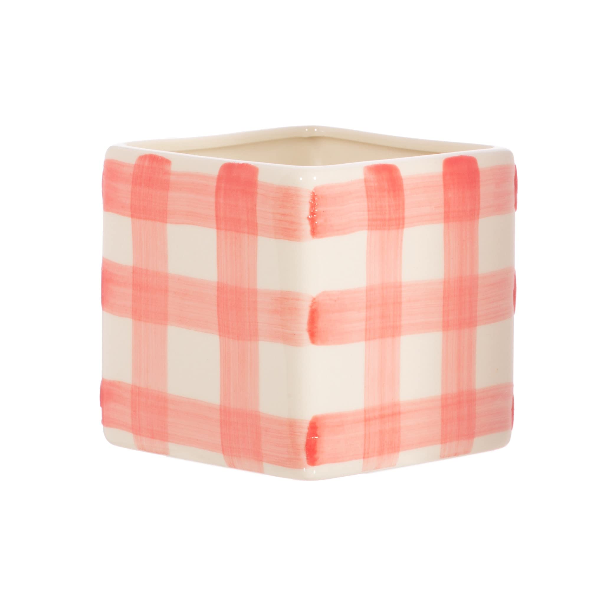 Sass & Belle Gingham Planter Pink