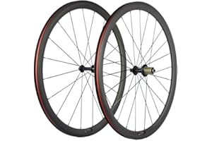 SunRise Bike 1 Pair of Road Bike Carbon 700C Clincher Wheelset Super Light Bicycle Wheels 38mm Depth (fit for Shiman0 Cassette)
