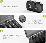 AUVON XL Weekly Pill Box Organiser 7 Day 2 Times a Day Black Privacy Case view 3