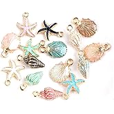 20pcs Mixed Alloy Metal Shell Pendant Conch starfish Charms for Jewelry Making Fit DIY Handmade Earring Necklace