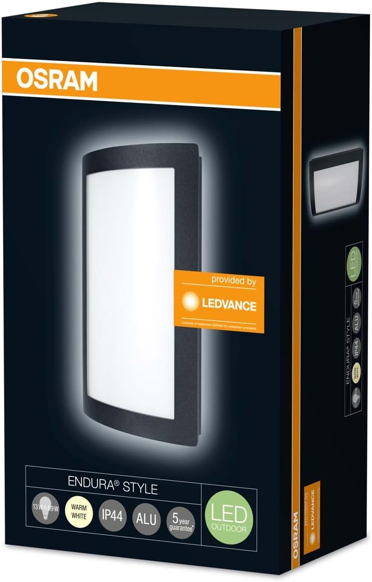 Osram Endura Style Surface LED Wall and Ceiling Light for Outdoor Use Warm White, Darkgray, Large - Image 5