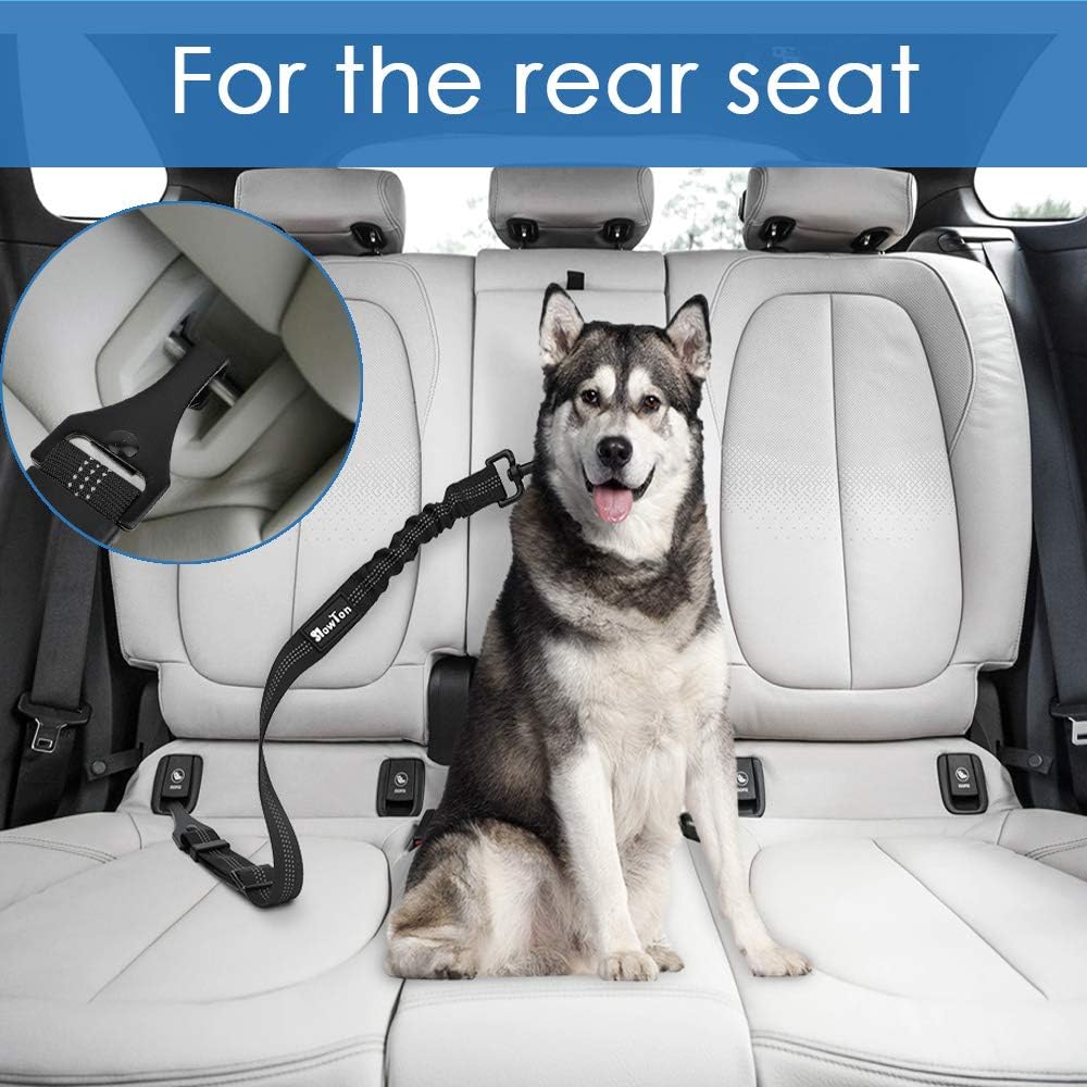 SlowTon Dog Seat Belt, 2 Packs Latch Bar & Isofix Dog Car Seatbelt with Anti-Shock Elastic Bungee Buffer - Image 3