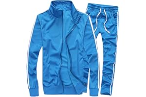 MACHLAB Men's Activewear Full Zip Warm Tracksuit Sports Set Casual Sweat Suit