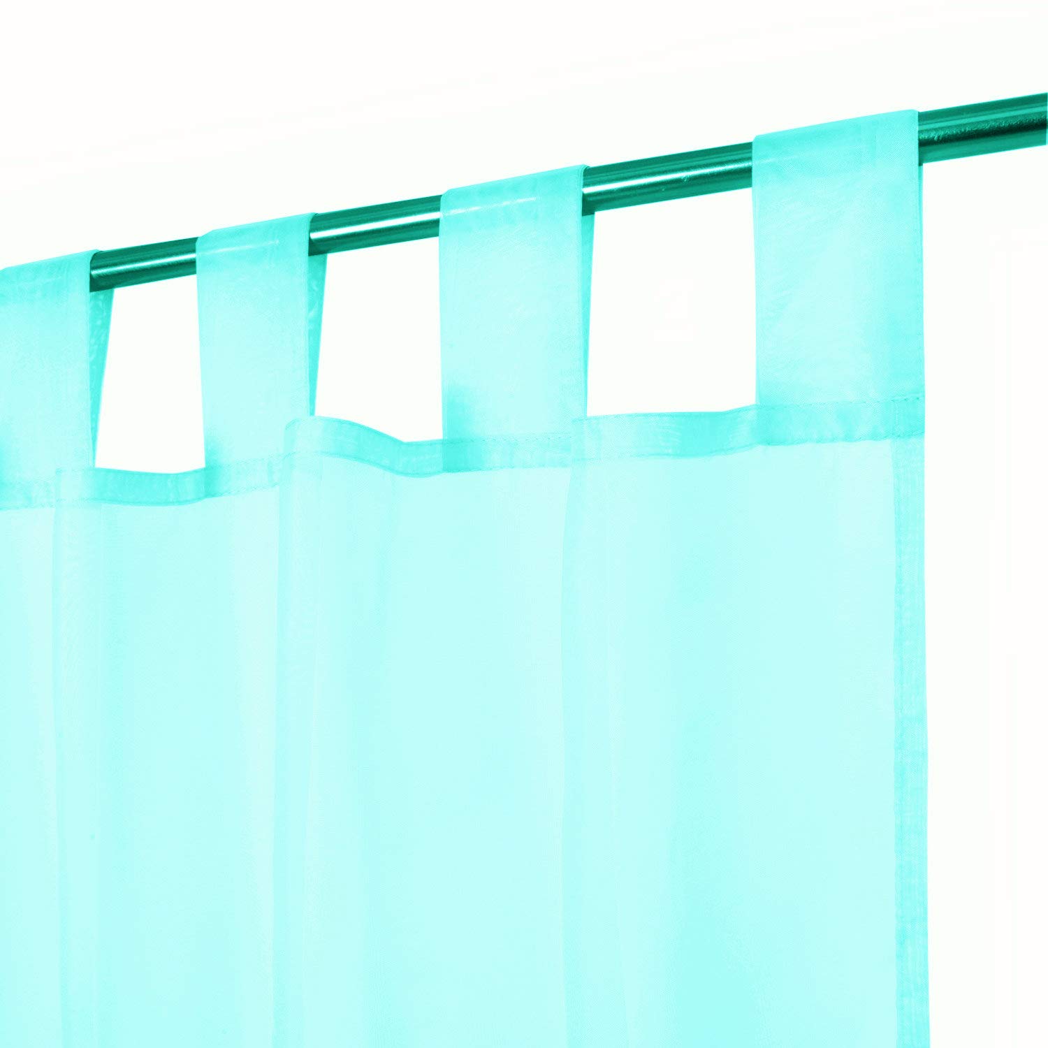 Megachest sheer Voile Tab Top Curtain(seafoam green, 56" wideX118 drop(W142cmXH300cm))