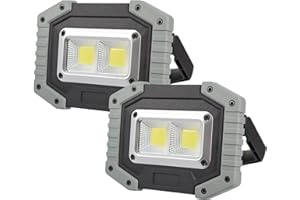 OTYTY LED Work Light 2-Pack, 30W 1500LM Portable Rechargeable Flood Lights with Magnetic Base, 4200mAh Battery for Outdoor, C