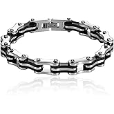 Caiyao Punk Stainless Steel Bike Chain Motorcycle Bracelet for Biker Men Heavy Rock Bicycle Link Chain Wristband Bangle Party Jewelry Birthday Gift