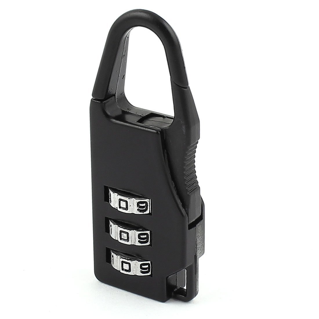 Sourcingmap Packsack 3 Digit Security Combination Dial Lock Password Padlock Black 55 x 20mm