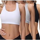 wirarpa Women's Bralette Cotton Racerback T-Back Bralettes Crop Top No Padding Light Support 3 Pack
