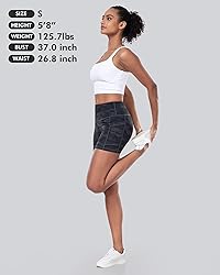 CHRLEISURE Womens Biker Yoga Shorts with