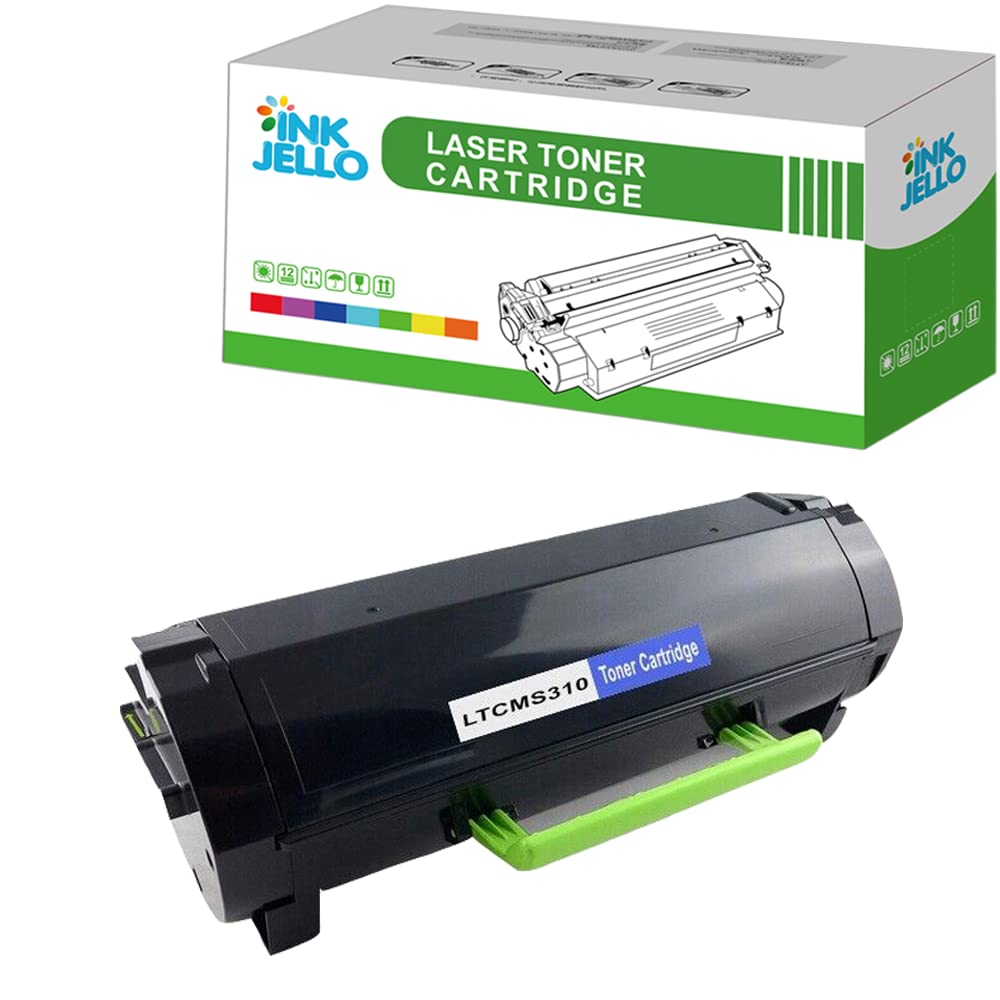 InkJello Compatible Toner Cartridge Replacement for Lexmark MS310 MS410 MS510 MS610 50F2H00 501H (Black, Single-Pack)