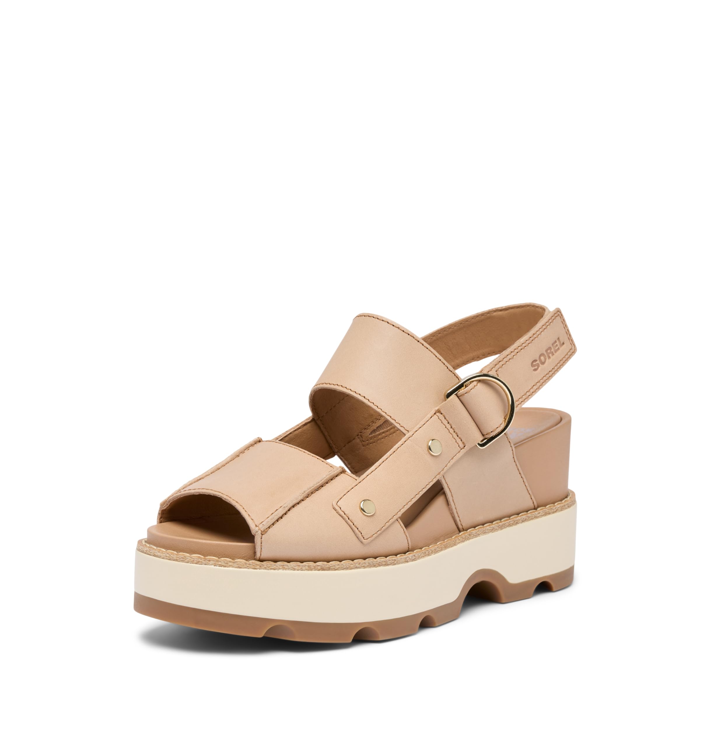 Sorel Women’s Contemporary Wedge Sandal, Honest Beige/Gum, 10