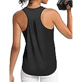 CHALLMOTI Women's Workout Tank Tops Woman Sleeveless Loose Fit Gym Tops Athletic Shirts Racerback Quick Dry UPF 50+