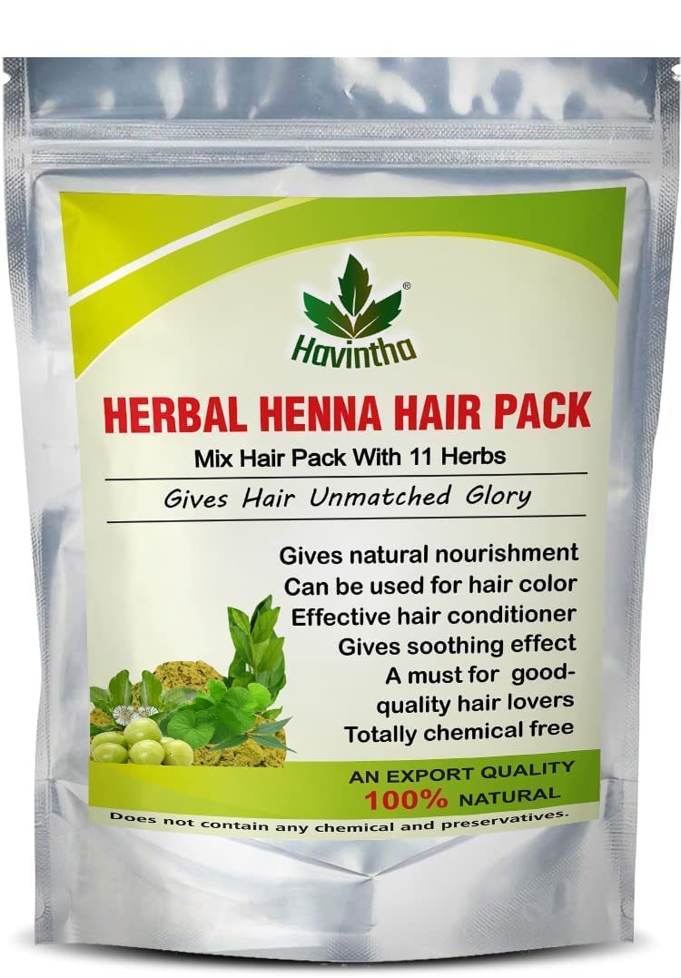 Havintha Natural Herbal Henna 11 Herbs Mix Hair Pack 8 Oz, Product Of Havintha, 227G |
