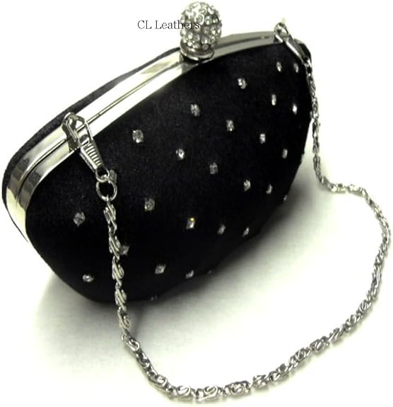 Black velvet diamante hard case clutch bags. Amazon.co.uk Shoes & Bags
