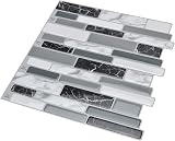 Art3d 10-Sheets Peel and Stick Marble Grey Kitchen Backsplash Tiles view 7