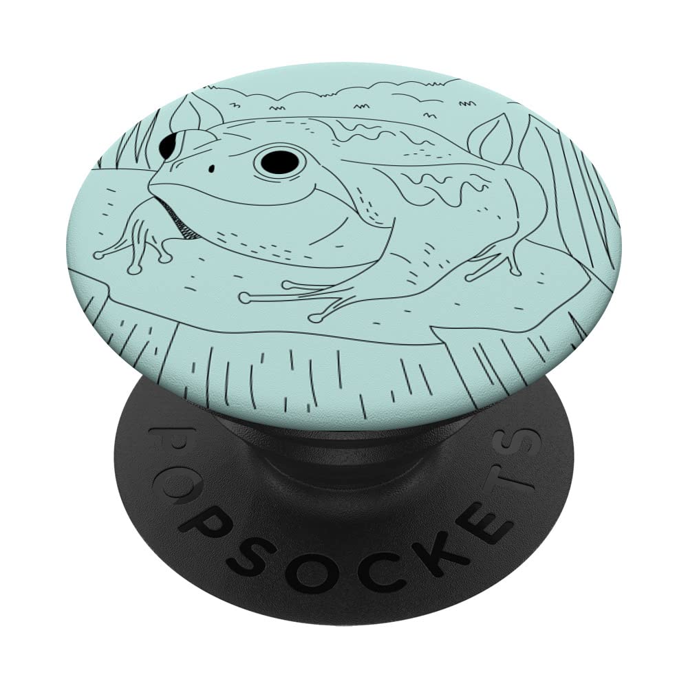 Frog Aesthetic Line Art Abstract Minimalistic Pastel PopSockets Swappable PopGrip