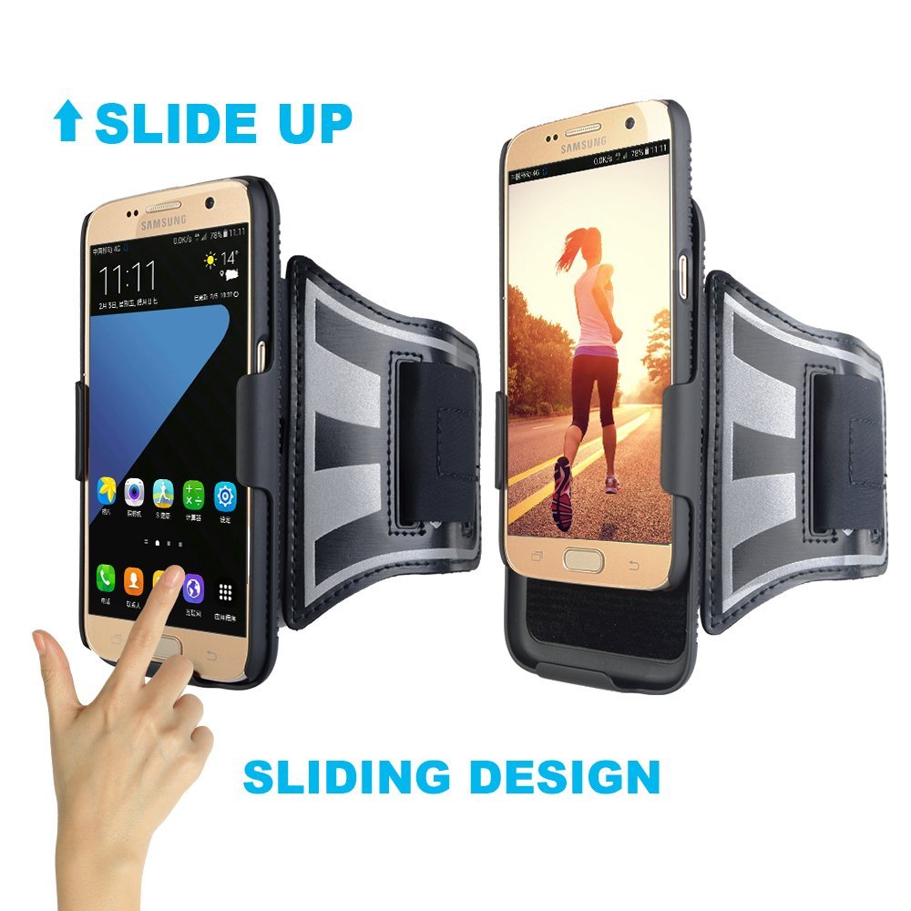 Samsung Galaxy S7 Edge Armband, Egrace Sports Armband With Holster Case For Workouts Exercise (S7edge)