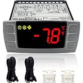 XR06CX-4N1F1 Temperature Controller with NTC Temperature Sensor Probe Compatible with Dixell XR06CX-4N1F1 Temperature Thermostat Fit for 120V 50-60Hz Commercial Refrigerators/Freezer (with Clasp)
