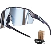 V-SUP TR90 Cycling Sunglasses UV400 Protection, Adjustable Ultra-Light Sport Glasses with Case for Running & Outdoor Use