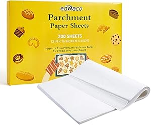 200Pcs Precut Parchment Paper Sheets for Baking, 12 x 16 Inch Fit for Baking Sheet, Non-Stick Parchment Paper for Baking, Cooking, Grilling, Air Fryer and Steaming