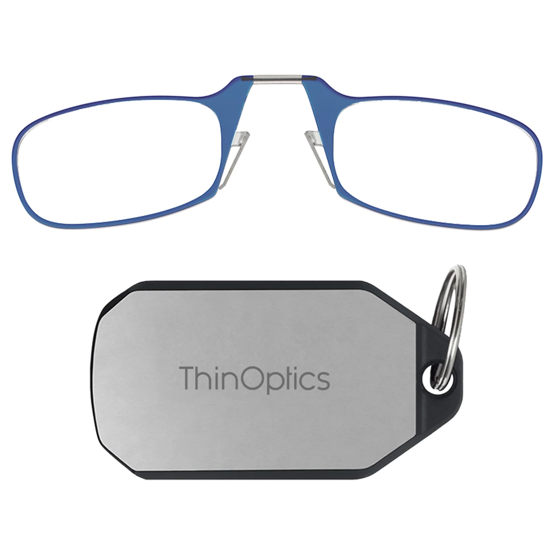 ThinOptics unisex-adult KC2.OC Reading Glasses + Keychain Case blue Size: 44 mm — image 1