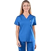 Meidiero Scrub Tops Women , Slim-fit Medical Shirts, Soft Stretch & Wrinkle-Resistant Women's Scrub Tops with 2 Chest Pockets