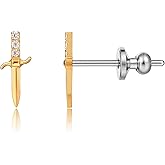 Limerencia Implant Grade Pure Titanium Studs, F136 Hypoallergenic G23 Small Dainty Cubic Zirconia Earrings for Women's Sensitive Ears