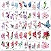Konsait 50Sheet Flower Temporary Tattoos for Women Teens Girls, Tiny Temporary Tattoo Adult Waterproof Body Art Sticker Hand Neck Wrist, include Flower Butterfly Leaf Lotus Cherry Blossoms Tattoo