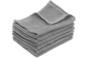 TOWEL SUPERCENTER 12-Pack Fingertip Towels 11X18 100% Cotton Rally Towels Colors (Silver Grey)