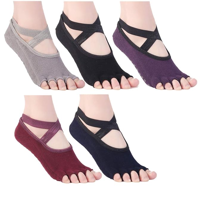 Amazon.com: Calcetines antideslizantes de ballet con correas ...