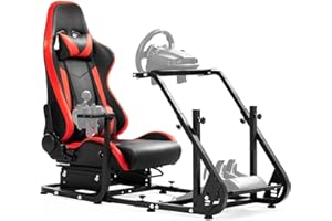 Dardoo G920 Racing Simulator Cockpit with Seat Fits for Logitech G923 G29 Thrustmaster T150 T300 T248,Sim Racing Cockpit Not Included Wheel & Pedals