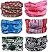SmilerSmile 6pcs Assorted Seamless Outdoor Sport Bandanna Headwrap Scarf Wrap, 12 in 1 High Elastic Magic Headband & Collars Muffler Scarf Face Mask with UV Resistance, (Mix&Match E)