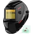 YESWELDER Auto Darkening Welding Helmet, 1/1/1/1 True Color Solar Powered Welding Hood with 2 Arc Sensors, Wide Shade 3.5/9-1