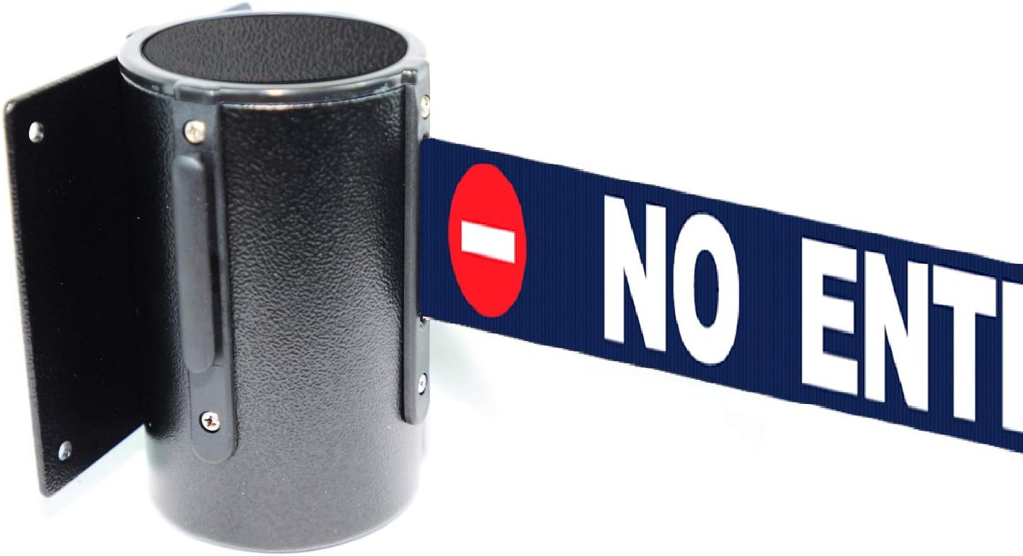 VIP Crowd Control Retractable Safety Wall Queue Barrier With Tuff Tex Black Finished (156" No Entry)