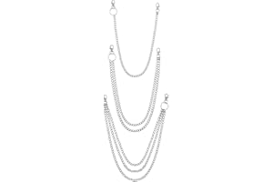 KAEVUD 3 Pieces Jeans Chains Wallet Pant Chain Hip Hop Wallet Silver Waist Pocket Punk Wallets Chains…