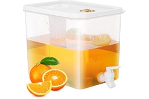 Wakauto Refrigerator Beverage Dispenser 2 Gallon Plastic Water Jug with Leak-Proof Spigot for Outdoor