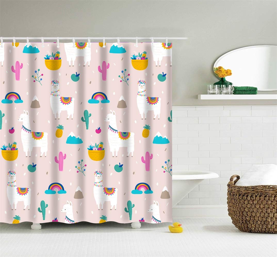 Amazon Com Alanroye 60 X 72 Inches Shower Curtain Cute Cartoon