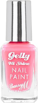 Barry M Gelly Hi Shine Nail Paint Calla Lily Pink Glossy Gel Finish 2 Coat